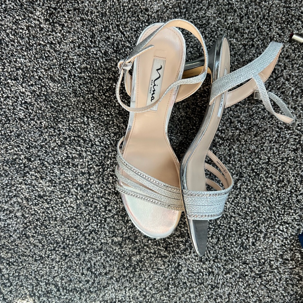 Nina Women's Glittering Silver Heels